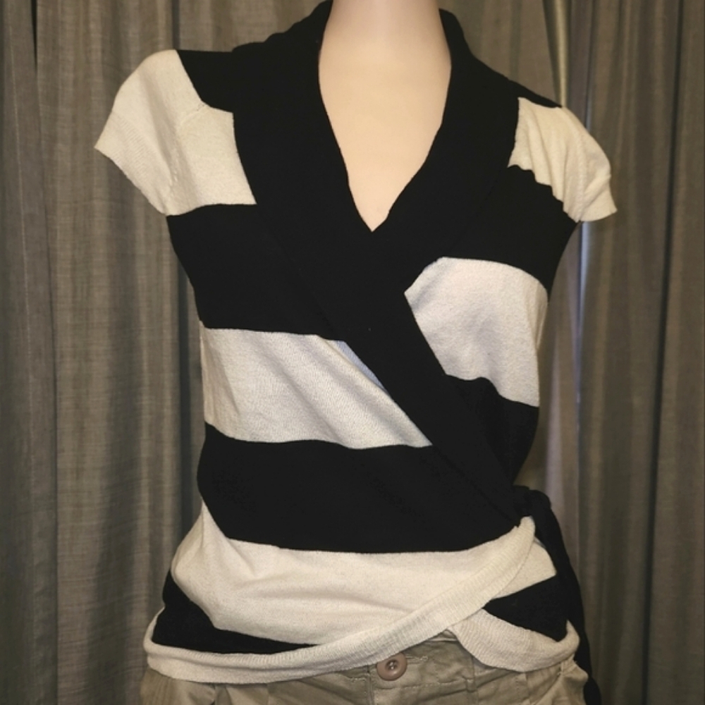 Striped Wrap Top